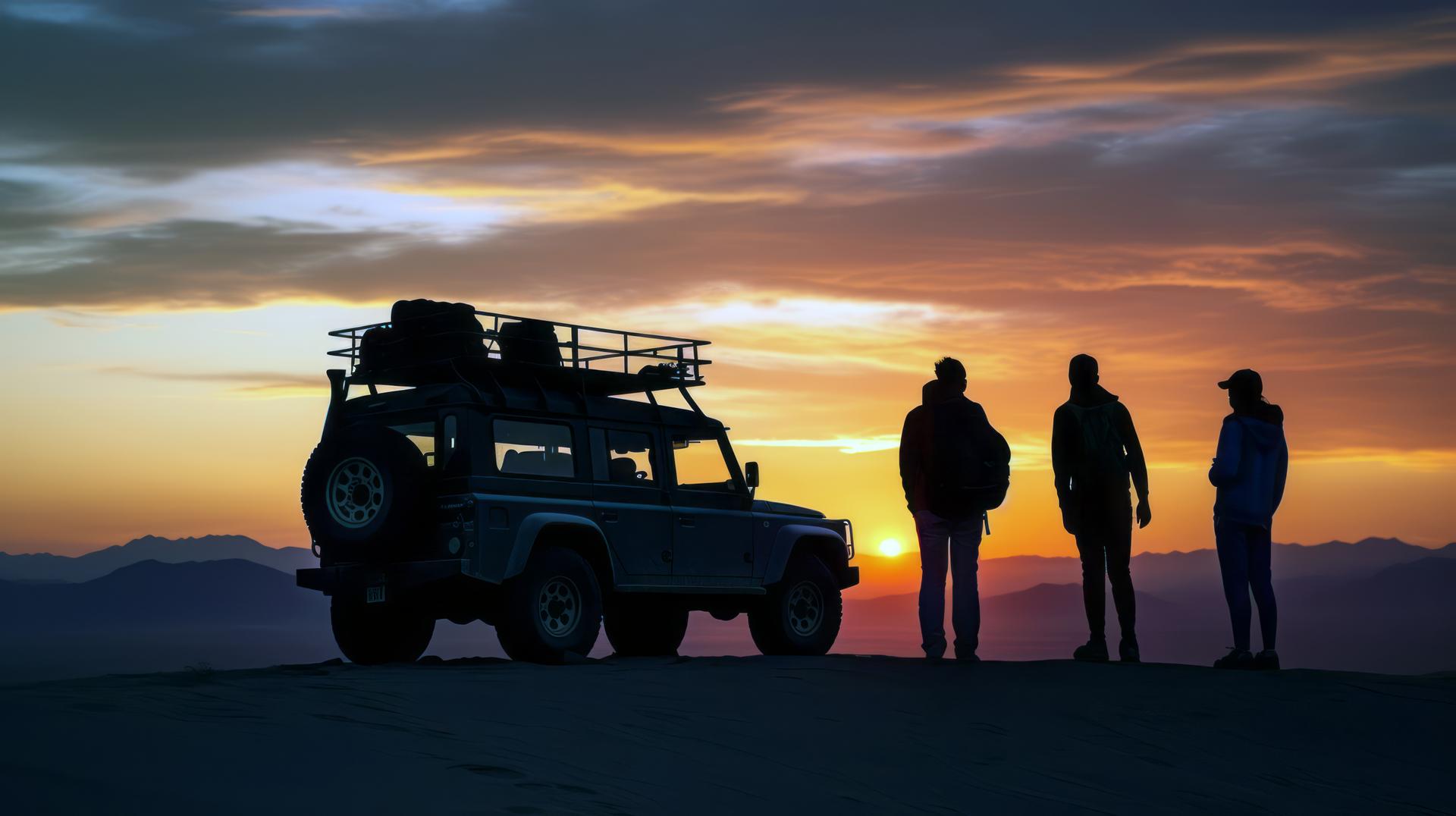 Dunes to Downtown team on a desert safari