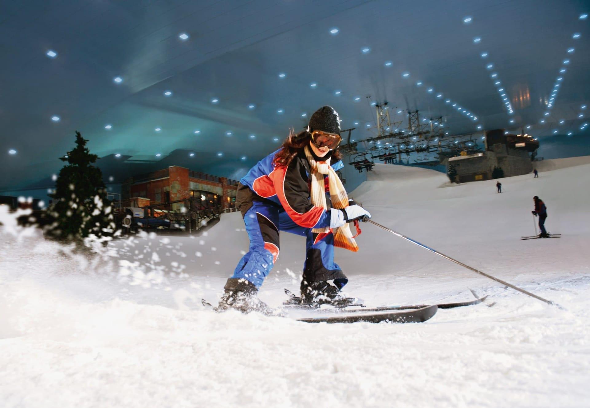 Kids playing in snow at Snow Classic Ski Dubai attraction