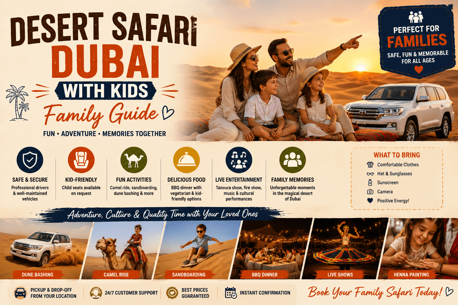 Ultimate desert safari experience in Dubai - golden sand dunes aerial view